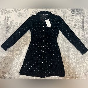 ZARA brand new velvet dress with rhinestones